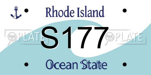 S177 Rhode Island License Plate