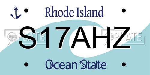 S17AHZ Rhode Island License Plate