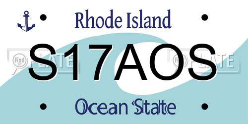 S17AOS Rhode Island License Plate