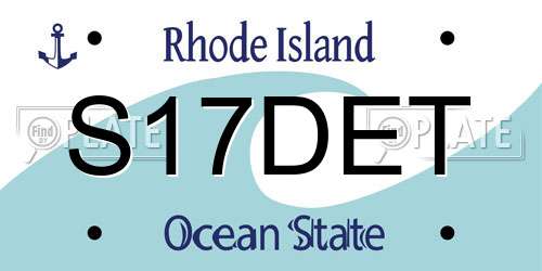 S17DET Rhode Island License Plate