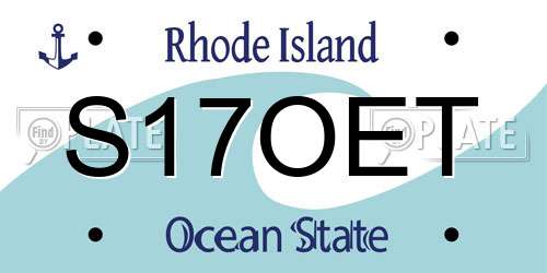 S17OET Rhode Island License Plate