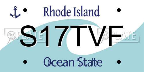 S17TVF Rhode Island License Plate
