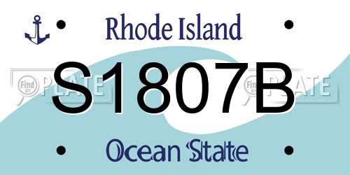S1807B Rhode Island License Plate