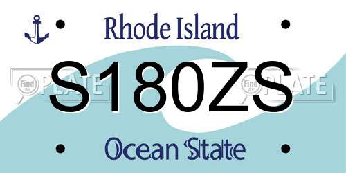 S180ZS Rhode Island License Plate