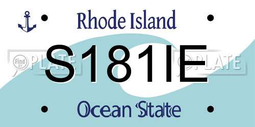 S181IE Rhode Island License Plate