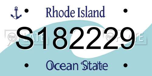 S182229 Rhode Island License Plate