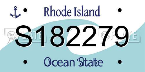 S182279 Rhode Island License Plate