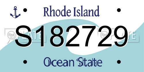 S182729 Rhode Island License Plate