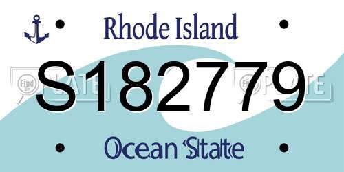 S182779 Rhode Island License Plate