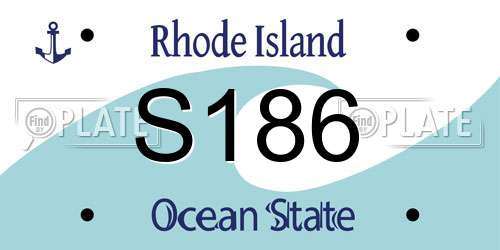 S186 Rhode Island License Plate