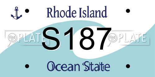 S187 Rhode Island License Plate