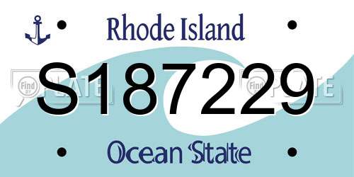 S187229 Rhode Island License Plate
