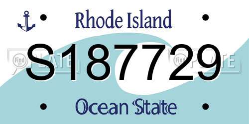 S187729 Rhode Island License Plate