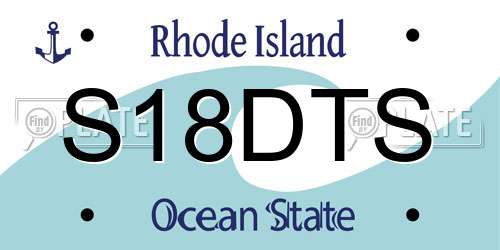 S18DTS Rhode Island License Plate