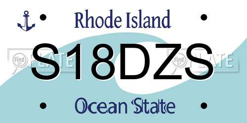 S18DZS Rhode Island License Plate