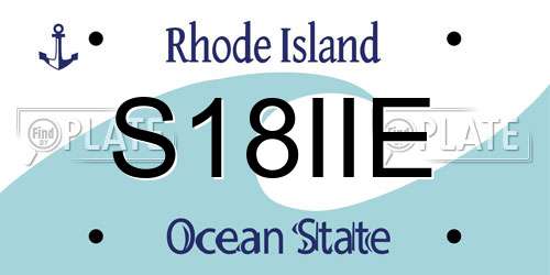 S18IIE Rhode Island License Plate