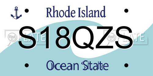 S18QZS Rhode Island License Plate