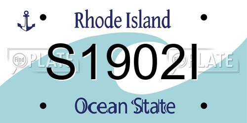 S1902I Rhode Island License Plate