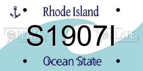 S1907I Rhode Island License Plate