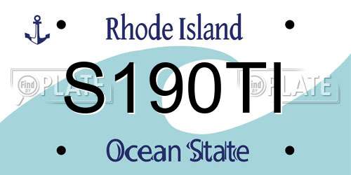 S190TI Rhode Island License Plate