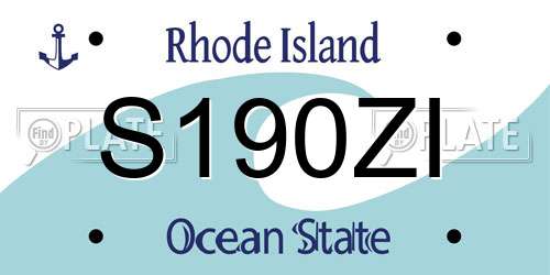 S190ZI Rhode Island License Plate