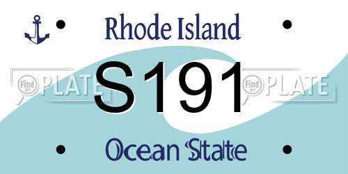 S191 Rhode Island License Plate