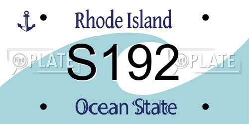 S192 Rhode Island License Plate