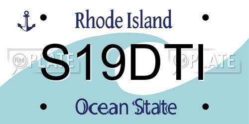 S19DTI Rhode Island License Plate