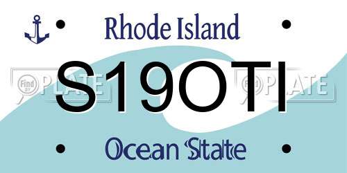 S19OTI Rhode Island License Plate