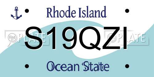S19QZI Rhode Island License Plate
