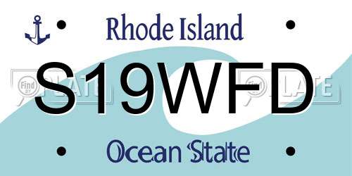 S19WFD Rhode Island License Plate