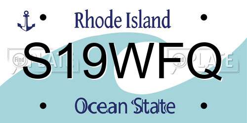 S19WFQ Rhode Island License Plate