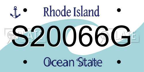S20066G Rhode Island License Plate