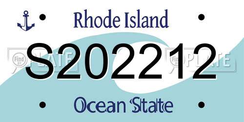 S202212 Rhode Island License Plate