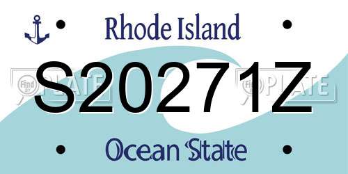 S20271Z Rhode Island License Plate
