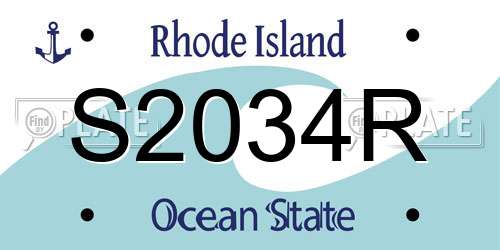 S2034R Rhode Island License Plate