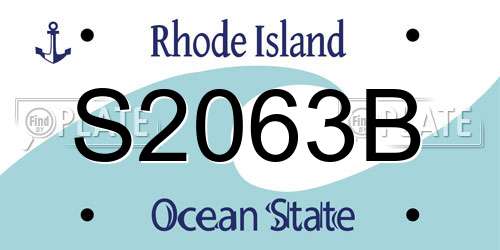 S2063B Rhode Island License Plate