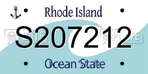 S207212 Rhode Island License Plate