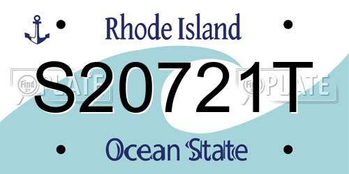 S20721T Rhode Island License Plate