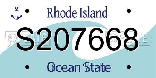 S207668 Rhode Island License Plate