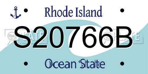 S20766B Rhode Island License Plate