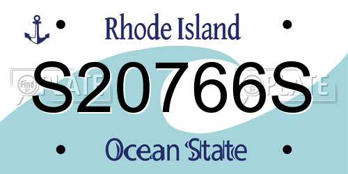 S20766S Rhode Island License Plate