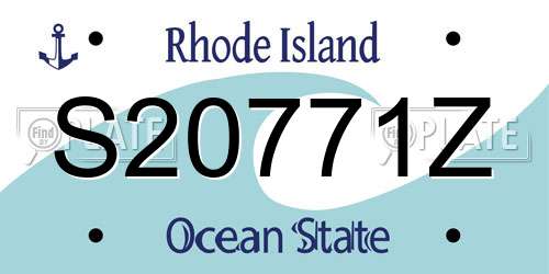 S20771Z Rhode Island License Plate