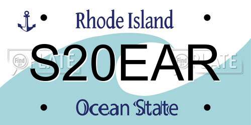 S20EAR Rhode Island License Plate