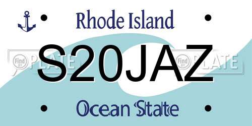 S20JAZ Rhode Island License Plate