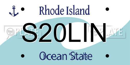 S20LIN Rhode Island License Plate