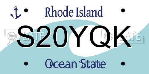 S20YQK Rhode Island License Plate