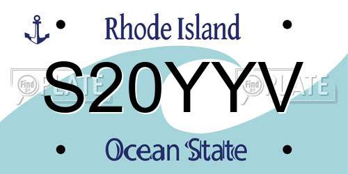 S20YYV Rhode Island License Plate