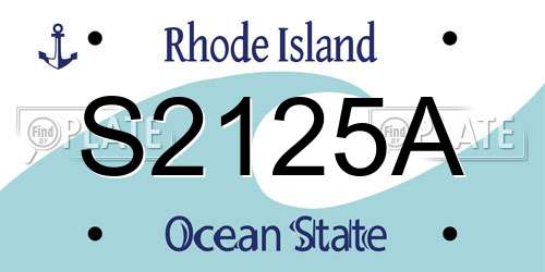 S2125A Rhode Island License Plate