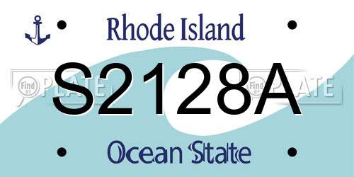 S2128A Rhode Island License Plate